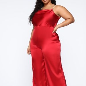 Satin Red Jumpsuit